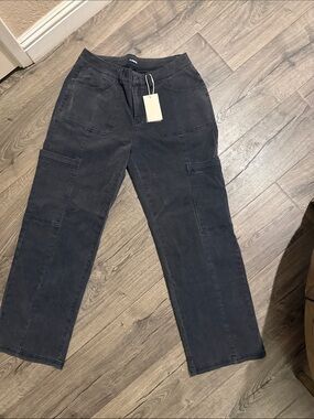 NWT Flamingals black Wide Leg Utility Cargo Pants Women’s Size